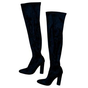faux suede knee high boots